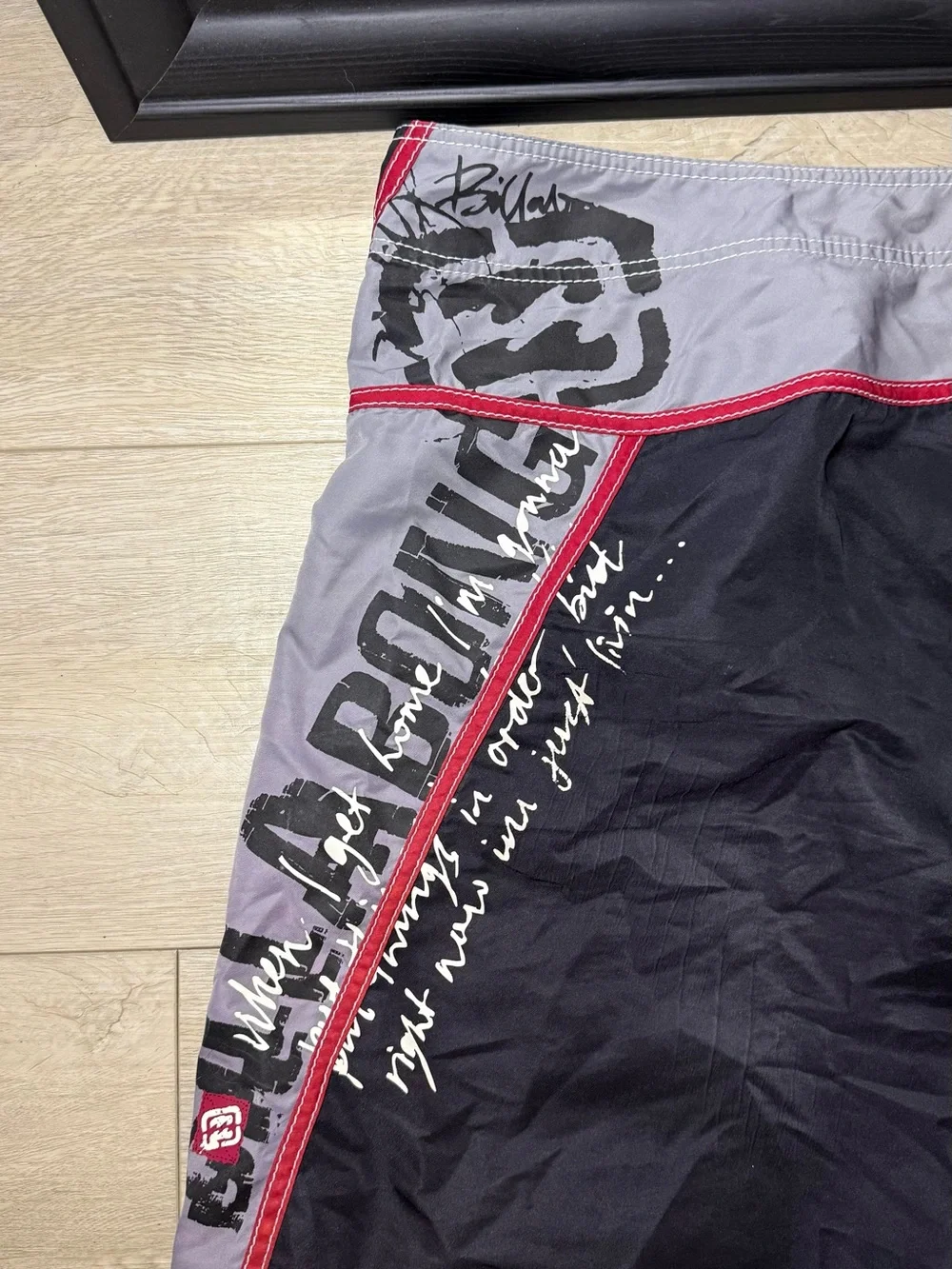 Vintage 1990s Billabong SpellOut Checkered Board Swimming Shorts